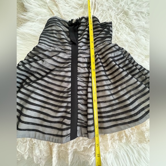 TBF Girl Adjusted Strips Dress Black And Cream Size 110/56 Y2K - Picture 11 of 11